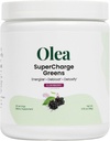 Olea Supercharge Greens – Bloat Relief & Clean Energy Support – Yerba Mate + Probiotics + Verdauungsenzyme + Fiber – Kein Zucker hinzugefügt – Gut Health Greens Drink für tägliche Verdauung