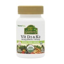Natures Plus Quelle des Life Garden Vitamin D3 & K2-60 Vegan Kapseln - Fördert Knochenunterstützung, Immunfunktion, Herz-Kreislauf Gesundheit & Stimmung Balance - Vegan, Glutenfrei - 60 Portionen