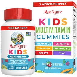 MaryRuth Organics Kids Vitamins | Multi | Sugar Free | 2 Monat Versorgung | Kids Multivitamin Gummis für Alter 2+ | Vegan | Nur 1 Tag | 60 Zähler