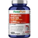 NusaPure Antarctic Krill Oil, 2000 mg, 120 Softgels (Nicht-GVO, Sojafrei)