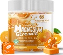 Magnesium Glycinate Soft Chews-Ergänzung,Chewable Sugar Free Kalium Magnesium Chews mit Magnesium Glycinat, Vitamin D, B6 und CoQ10 für Calm Support & Schlaf für Erwachsene,60 Tage Supply-Orange