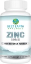 Beste Erdnaturen 50 Mg Zink-Ergänzungen - Immununterstützungs-Ergänzung - High Potency Natural Antioxidant - 100 Tabletten (100 Tage-Lieferung)