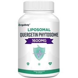 Orgabay Liposomal Quercetin Phytosome 1600 mg,Bromelain 200mg,Zinc 30mg,Vitamin C Turmeric 40 mg, Höchste Absorption,Quercetin Complex, 60 Softgels