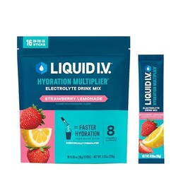 Liquid I.V.® Hydration Multiplier - Erdbeer-Lemonade | Elektrolytpulver-Getränkmischung | 1 Packung (16 Servierungen)