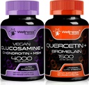 WELLNESS LABSRX Glucosamin Chondroitin MSM | Quercetin mit Bromelain Kapseln