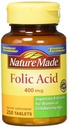 Naturgemachte Folsäure (400 mcg) Tabletten, 250 Count, Packung von 2