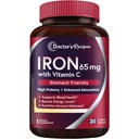 Arzt Rezepte Eisenergänzung 65 mg mit Vitamin C - Maximierte Absorption & Stomach Freundliche Eisen Pillen für die Bildung von roten Blutkörperchen, Herz, Gehirn & Immunität Gesundheit - Vegan Non-GMO 30 Eisen Tabletten
