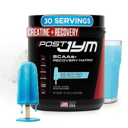 JYM Supplement Science Post JYM Active Matrix Blue Artic Freeze Amino Recovery Powder Pure Creatine HCL, BCAA’s, Glutamin, Carnitin, Betaine, Taurine für Stärke, Reparatur, Leistung 30 Servierungen