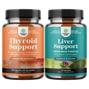 Bundle of Herbal Thyroid Support Complex - Potent Kelp Jod für Hormone Balance und Leber reinigen Detox & Repair - Mariendistel für Verdauung & Immune Health - Ingwer Root Choline Dandelion Root