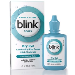 BLINK Tears Schmieren Augentropfen, Feuchtigkeitsspenden & Beruhigen für Mild zu moderaten trockenen Augen, mit Hyaluronat, Reduziert Unglück, langlebige Hydration, Beruhigungen & Feuchtigkeit, 1 Fl Oz