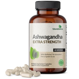 Zukunftsbiotika Ashwagandha Extra Strength Stress & Mood Support mit BioPerine - Non GMO Formula, 120 Vegetarische Kapseln