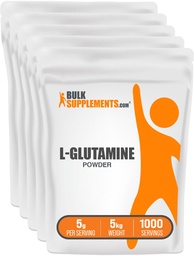 BulkSupplements.com L-Glutamin Pulver - Glutamin-Ergänzung, für Erholung & Gut Gesundheit - Unflavored & Glutenfrei, 5g (5000mg) pro Servierung, 1kg (Pack mit 5) (11 lbs)