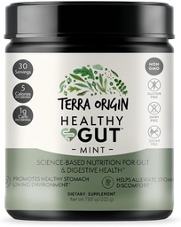 TERRA ORIGIN Gesundes Gut Mint Flavor |30-Servings mit L-Glutamin, Zink, Glucosamin, Slippery Elm Bark, Marshmallow Root und mehr!