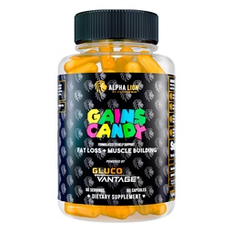 ALPHA LION Gains Candy, Ergänzung Pillen, die Gewicht-Verluste unterstützen, Muskelaufbau, Körperfett reduzieren, Energie aufwerten & Workout-Leistung, 60 Kapseln (DHB Berberine-GlucoVantage®)