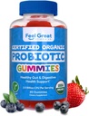 Feel Great USDA Probiotic Gummies für Erwachsene und Kinder - 2.5 Billion CFU (30 Tage) | Immununterstützung und Verdauungsgesundheit | Klinisch Studierte DE111 - Bacillus subtilis