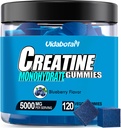 Kreatin Monohydrat-Gummi für Männer & Frauen-5g Kreatin Monohydrat pro Servieren- Erhöhen Stärke und bauen Muskel,Sugar Free, Vegan, Blueberry Flavor, 120 Count,B571