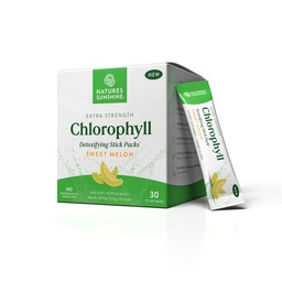 Nature's Sunshine Chlorophyll Stick Packs: Supercharge Your Detox and Boost Gut Health in bequemen, leckeren Stick Packs (Sweet Melon)