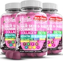 Multimane Collagen Gummis mit Biotin Keratin Hyaluronsäure Bamboo Vitamin A C Vitamin D Vitamin E Folate Säge Palmetto Silica B3 Vitamine Haarhaut und Nägel Gummis von Clean Nutra