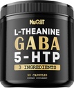 3in1 GABA ergänzt 750mg L-Theanin 200mg & 5-HTP (5-Hydroxytryptophan) - Äquivalent zu 1000mg - Unterstützung Gehirngesundheit, Konzentration, Komfortable Stimmung - 90 Kapseln