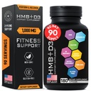 HMB Ergänzungen mit Vitamin D3 - 1000mg Calcium Beta-Hydroxy Beta-Methylbutyrat pro Servieren für Muskelwachstum, Stärke & Erholung - 180 Glutenfrei, Non-GMO HMB Kapseln, 3-Monats-Versorgung