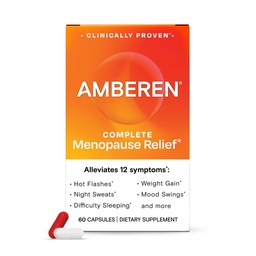 Amberen Menopause Supplement für Frauen, 180 Kapseln, Klinisch bewiesen, hilft Hormon Balance zu unterstützen, Hilft Relieve 12 Menopause Symptome: Hot Flashes, Night Sweats, Mood Swings und mehr