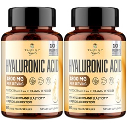 19-in-1 Hyaluronsäurekapseln - Hylunaric Acid 1200 mg, mit Collagen Peptides, Vitamin C, Phytoceramide - für Haut, Augen, Gastrointestinal, Knochenunterstützung (2 Packung)