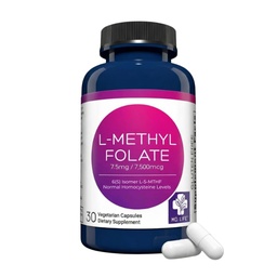 MD Life L-Methylfolat 7.5 mg Supplement - Professional-Grade Active L Methylfolate Supplement - 30 Kapseln - L-Methylfolat 7.5mg - Maximale Potenz MTHFR W/ Essential Amino Acids