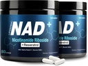 NAD+ Supplement 1000mg - Nicotinamid Riboside (NR) und Resveratrol, Liposomal NAD von Pure Organic Ingredients for Women & Men Healthy Aging, Brain and Cellular Energy, 80 Capsules(2Pcs)