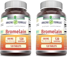 Erstaunliche Formeln Bromelain 500 Mg Tabletten Supplement | Non-GMO | Gluten Free | Made in USA (120 Count | 2 Pack)