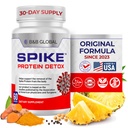 Spike Protein Detox Supplement - 3-in-1 Ultimate Nattokinase 4000 FU, Bromelain 500mg, Curcumin 1000mg - Unflavored Spike Detox Cleanse - Wellness Formula for Immune & Spike Support - 60 Kapseln