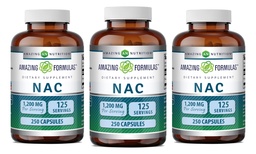 Erstaunliche Formeln NAC 600 Mg | N-Acetyl Cystein Ergänzung | Kapseln | Non-GMO | Gluten Free | Made in USA (3 Pack, 250 Count)