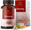 HERBAMA Korean Panax Ginseng Kapseln - 1600mg Rot Ginseng Wurzel - Vegan, Non-GMO Korean Red Panax, 100 Caps