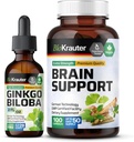 BIO KRAUTER Ginkgo Biloba Tincture 2 Fl. Oz. & Brain Support 100 Kapseln