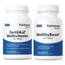 FertilAid für Männer und MotilityBoost Combo, pränatale Vitamine und männliche Fruchtbarkeitsergänzung zur Unterstützung der Anzahl und Motilität mit L-Carnitin, CoQ10, Zink und mehr, 150 Kapseln, 1 Monat Versorgung