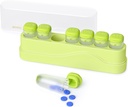 Wöchentliche Pille Organizer 1 Mal am Tag, KOVIU abnehmbare Pille Box 7 Tag, Portable Travel Pill Case, Einmal täglich Medikamenten-Containerhalter, Woche Pillbox Spender für Vitamin Medizin Supplement, Grün