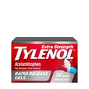 Tylenol Extra Strength Acetaminophen Rapid Release Gels, Extra Strength Pain Reliever & Fever Reducer, Gelcaps mit lasergebohrten Löchern, 500 mg Acetaminophen, 24 ct