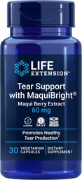 Life Extension Tear Support mit MaquiBright®, 60 mg, Maqui Berry Extract for Dry Eyes, unterstützt Augengesundheit, fördert Teereproduktion, Glutenfrei, Non-GMO, 1 Täglich, Vegetarisch, 30 Kapseln