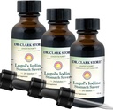 Dr. Clark Lugol’s Iodine 2% Lösung - Aqueous und 2% Granular Iodine - Natural Stomach Relief und Healthcare - 1 fl. Oz mit einem Dropper 3Pack