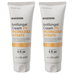 McKesson Antifungal Cream, 2% Miconazole Nitrat - Relieves Itching, Burning, Cracking von Jock Itch, Ringworm und Athlete Fuß - 4 oz., 2 Count