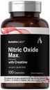 Horbäach Nitric Oxid Ergänzung mit Kreatin | 100 Kapseln | L Citrulline, L Arginin und Kreatin Monohydrate | Non-GMO, Gluten Free | Berkshire Labs