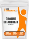 BulkSupplements.com Choline Bitartrate Powder - Choline Supplements - Unflavored & Glutenfrei, 600mg pro Servierung, 100g (3,5 oz) (Pack von 1)