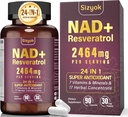 NAD Ergänzung, Liposomal NAD+ Ergänzung mit Resveratrol, NAD Resveratrol Supplement - Boost NAD+ für Aging Defense, Energy, Focus - Ultra Antioxidant Capsules,27