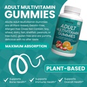 Pflanzenbasierte Multivitamin-Gummien, Tägliche Multivitamine für Männer und Frauen mit Vitaminen A, C, D, E, B-3, B-6, B-12, Biotin, Inositol, Non-GMO, Glutenfrei, 60 Zähler (30 Tage Versorgung)