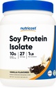 Nutricost Soy Protein Isolate Powder, 1 LB Vanille - 10 Gramm Protein pro Servierung, Vegan, GMO-frei & Glutenfrei