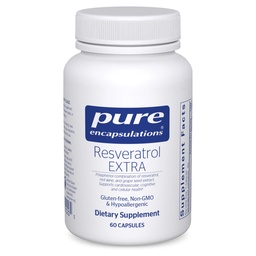 Pure Encapsulations Resveratrol EXTRA - 100 mg Trans-Resveratrol - Für gesunde Cellular & Cardiovascular Function* - Antioxidantien Supplement - Non-GMO & Gluten Free - 60 Kapseln