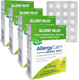 Boiron AllergyCalm Tablets 240 Count, Relief von Allergien und Hay Fever Symptome von Niesen, Runny Nose, Itchy Eyes, Throat, Allergy Calm Tabs (früher RhinAllergy) (Pack von 4 60ct Boxes)
