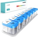 Daviky Large Pill Organizer 2 Mal am Tag - XL Pille Box 7 Tag, Big Vitamin Holder mit 7 Detachable AM/PM Komponenten, Big Supplement Container für Wöchentliche oder tägliche Nutzung (blau)