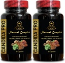 Generische Candida PRO - Natürliche Kräuter Oregano und Caprylsäure, Verdauungsgesundheit, Probiotika, Candida Detox, Black Walnut, Wormwood - 2 Flaschen