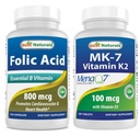 Best Naturals Folsäure 800 mcg & Vitamin K2 (MK7) mit D3