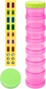 7 Tage Pille Organizer Case Stapelbare wöchentliche Ergänzungen Vitamine Pillen Halterspender Extra große translucent Pink mit Label und 2 weitere Lids